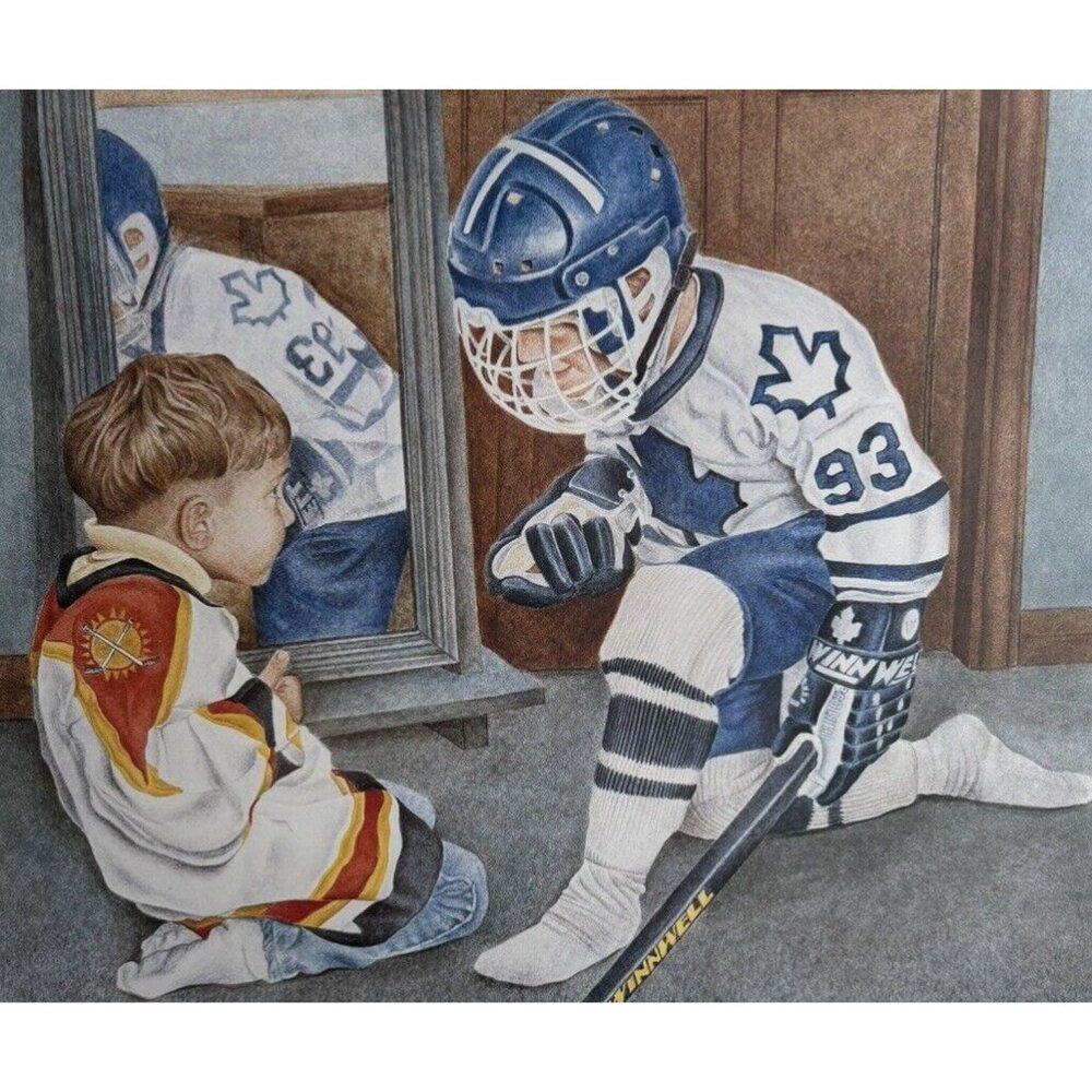 VTG John‎ Newby Game Plan Signed Framed Hockey Maple Leafs 17/45 Rare Art Print - Picture 2 of 16
